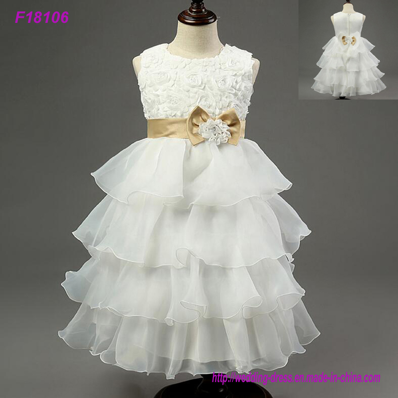 Real Sample High Quality Flower Girls Dresses Sparkly Gold Sequins Kids Long Formal Wedding Party Gowns Sleeveless Open Back Bow Sash