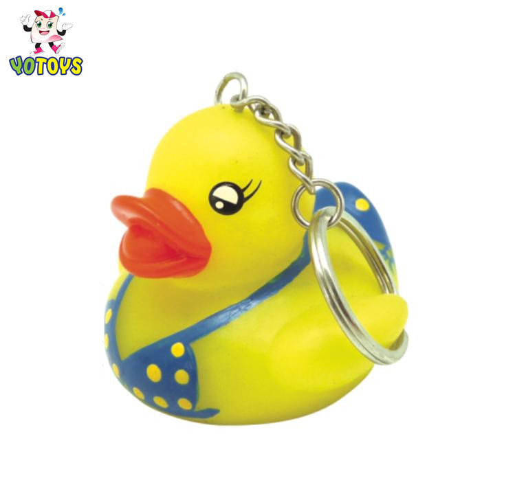 Custom Yellow Rubber Duck Toy Plastic Keychain