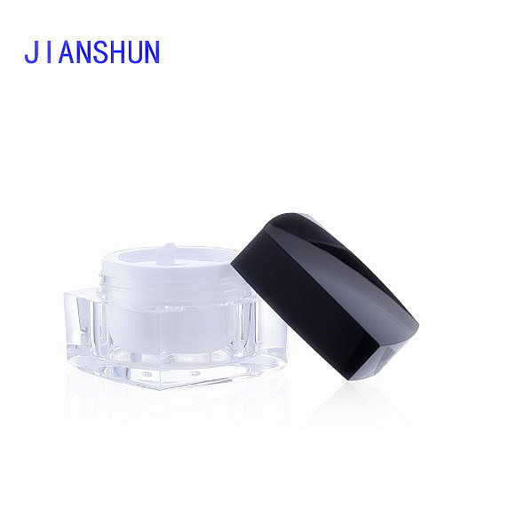 Double Wall Square Plastic Acrylic Cosmetic Jar