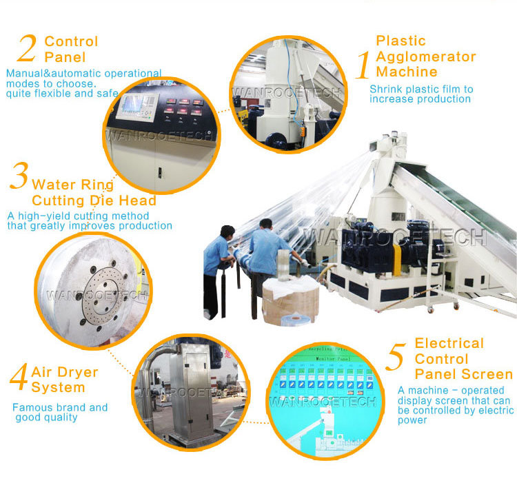 PE PP Plastic Scraps Recycle Plastic Granulator Pelletizing Machine