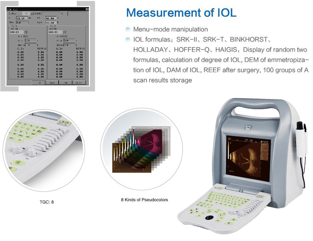 BS-ODU8 Portable Full Digital Ophthalmic a B Ultrasound Scanner Biometer Equipment