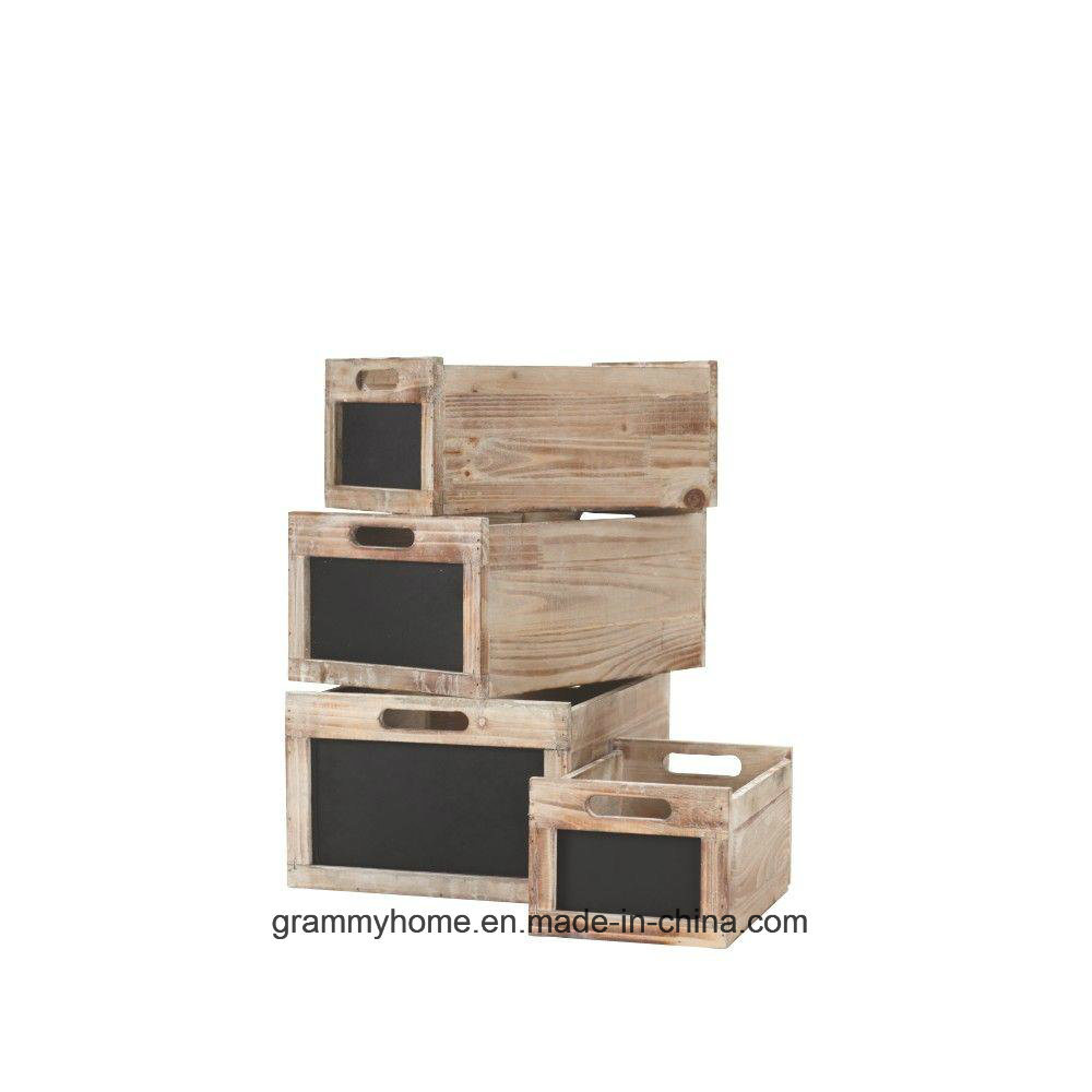 Multi-Sized Natural Stackable Crate Organizers (Set of 4)