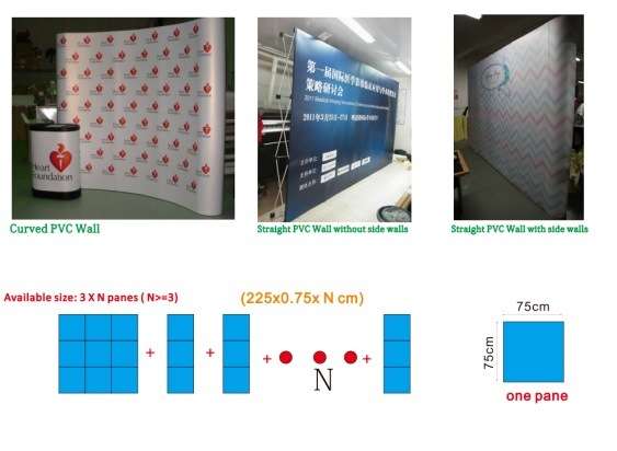 Manufacturer Portable Wall Tension Fabric Trade Show Pop up Display