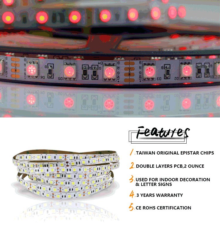 Flexible High Brightness 60LEDs SMD 5050/2835/5630/5730 LED Strip Light