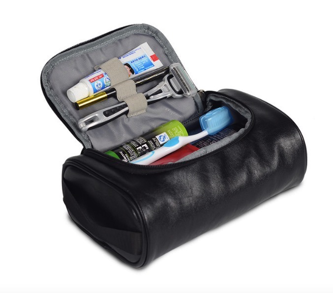 New Fashion PU Waterproof Men Wash Bag for Outdoor Travel