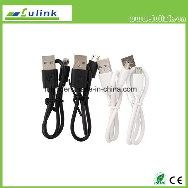 Portable Data Charge Black White Micro USB Cable