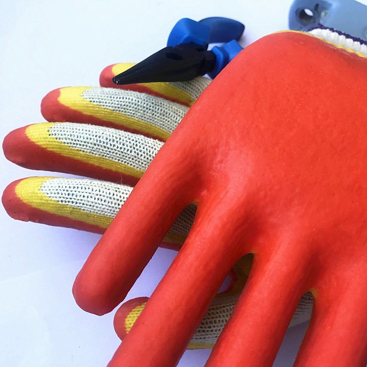 Double Latex Smooth Coated 10 Gauge Polycotton Labor Protective Safety Working Rubber Hand Gloves