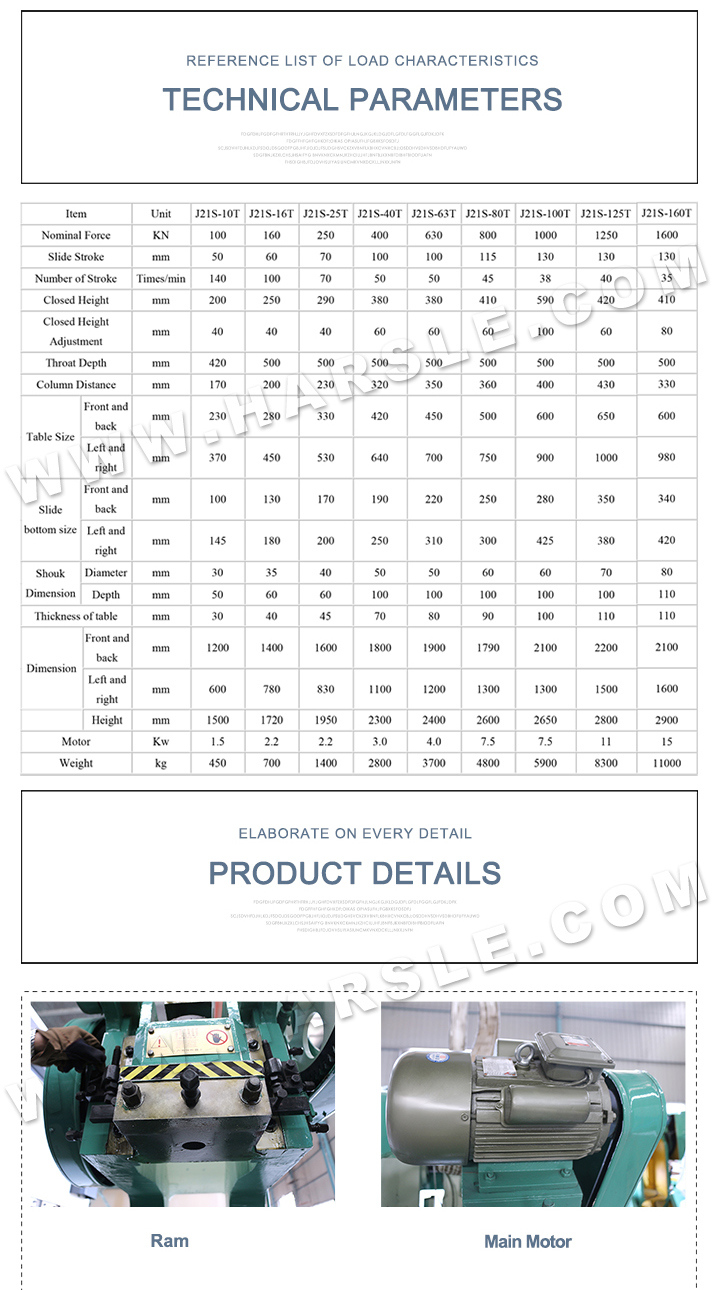 Iron Sheet Metal Mechanical Power Press Punching Stamping Forging Machine