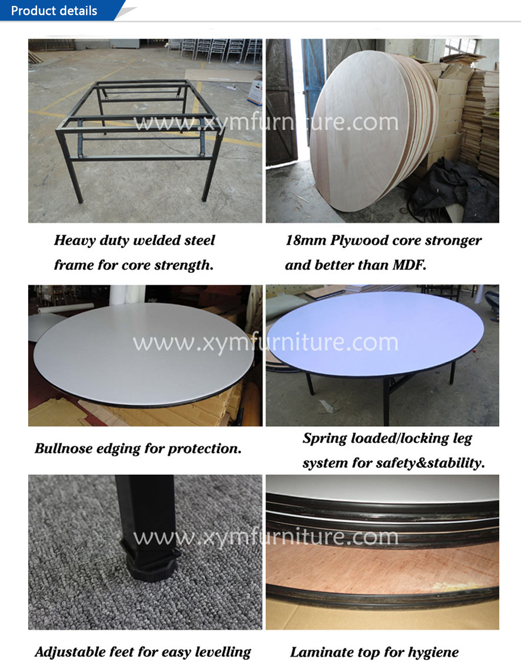 High Quality Round Folding Laminate Dining Tables (XYM-T21)