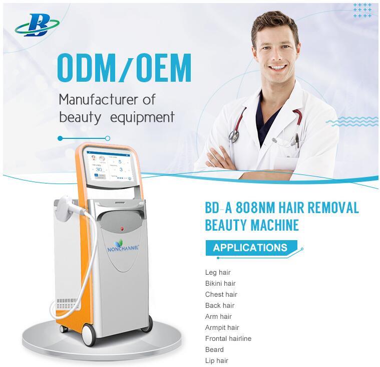 Effective Diode Laser Hair Removal Combined with 755mm 808mm 1064mm