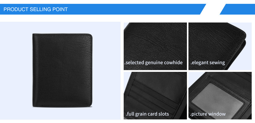 High Quality Soft Grain Leather Card Holder Mens Wallet