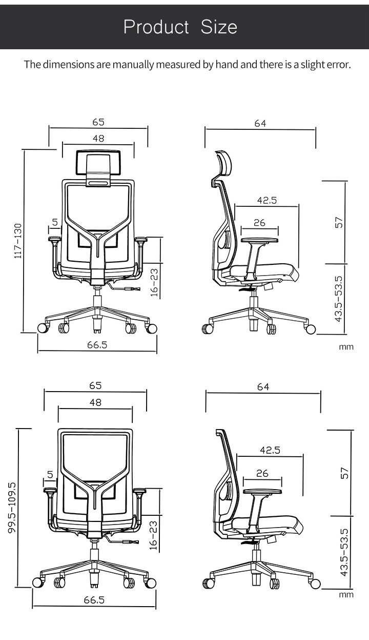 Modern High Back Executive Swivel Mesh Office Chair with Headrest