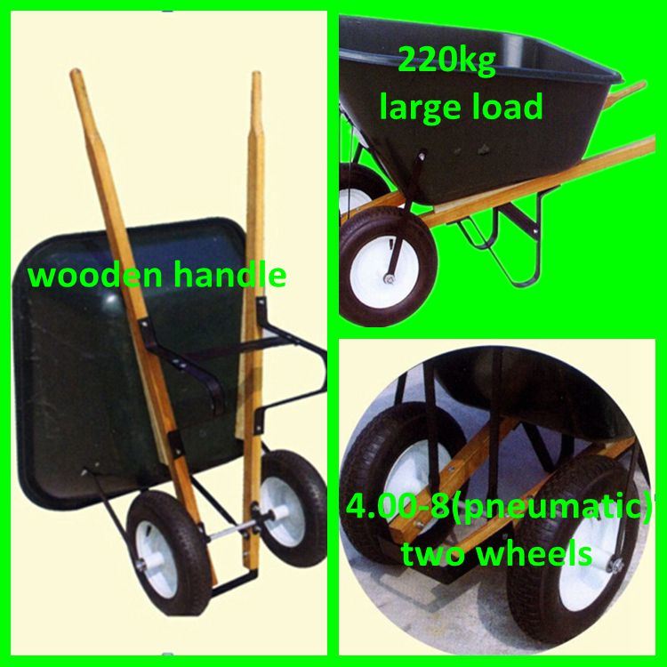 140L Heavy Duty Wooden Handle Wheel Barrow