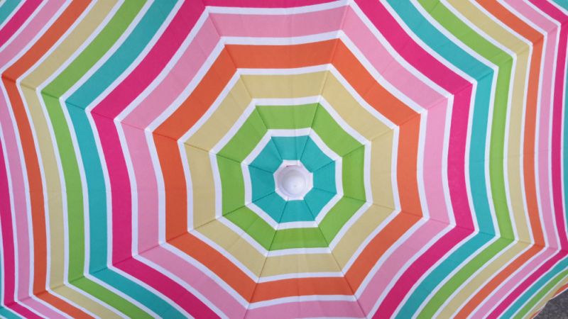 Sripes Print Garden Umbrella Sun Parasol