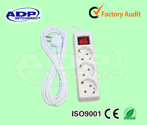 4 Way Extension Socket with EU Power Cord