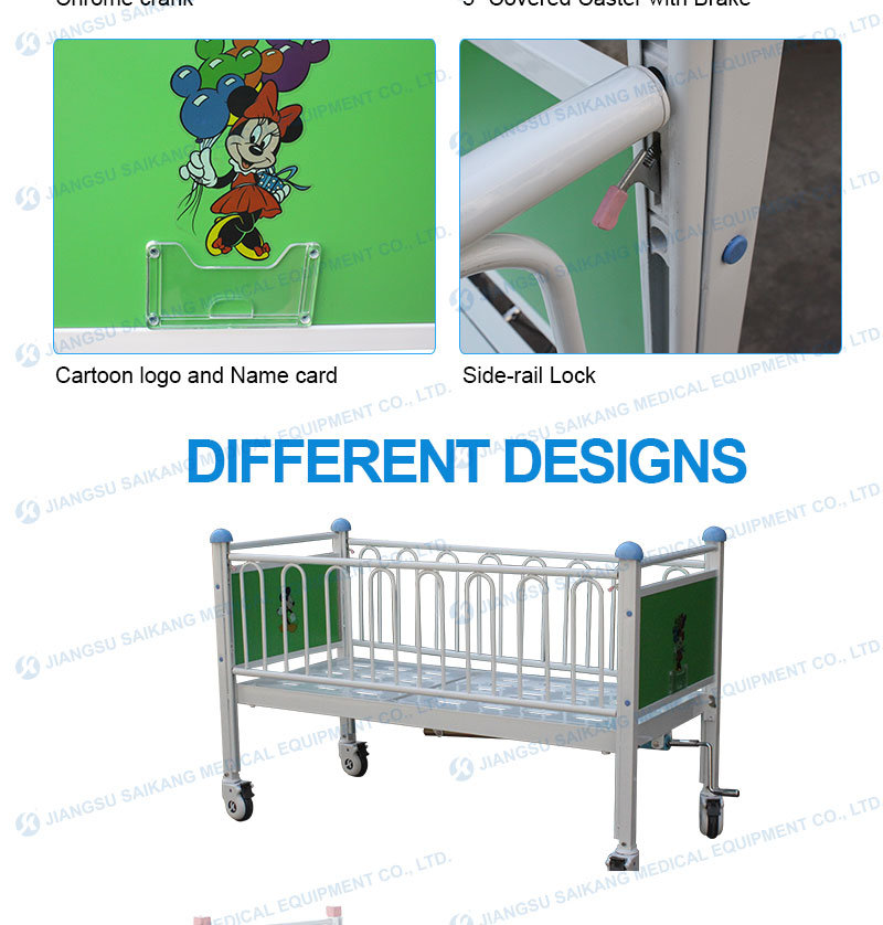 FDA Factory Comfortable Manual Steel Children Bed