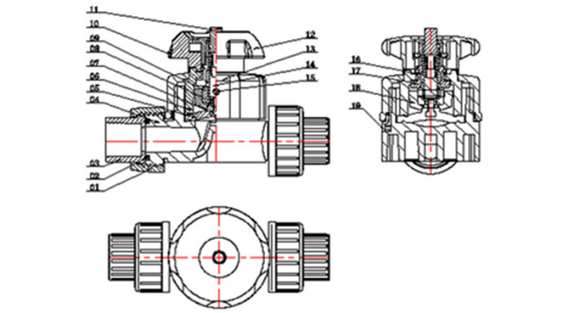 PVC Pipe Fitting Ball Diaphgram Valve with Union