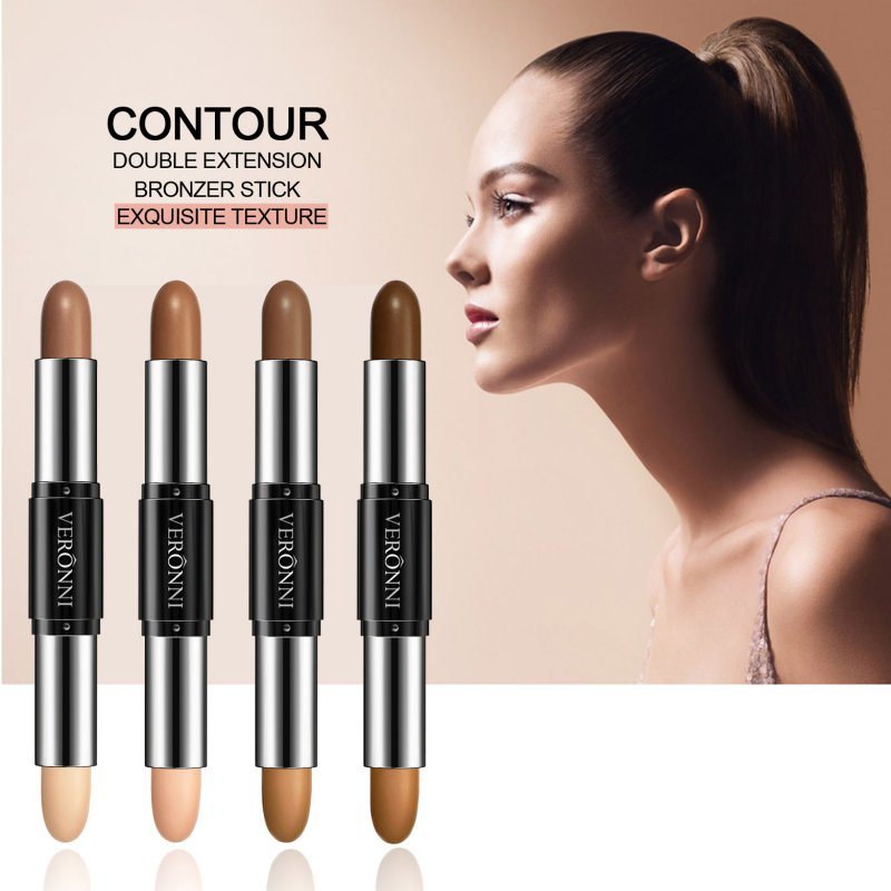 Double-Ended Bronzer 2 in 1 Contour Stick Contouring Highlighter 3D Face Concealer Makeup Full Cover Blemish Pencil Maquiagem