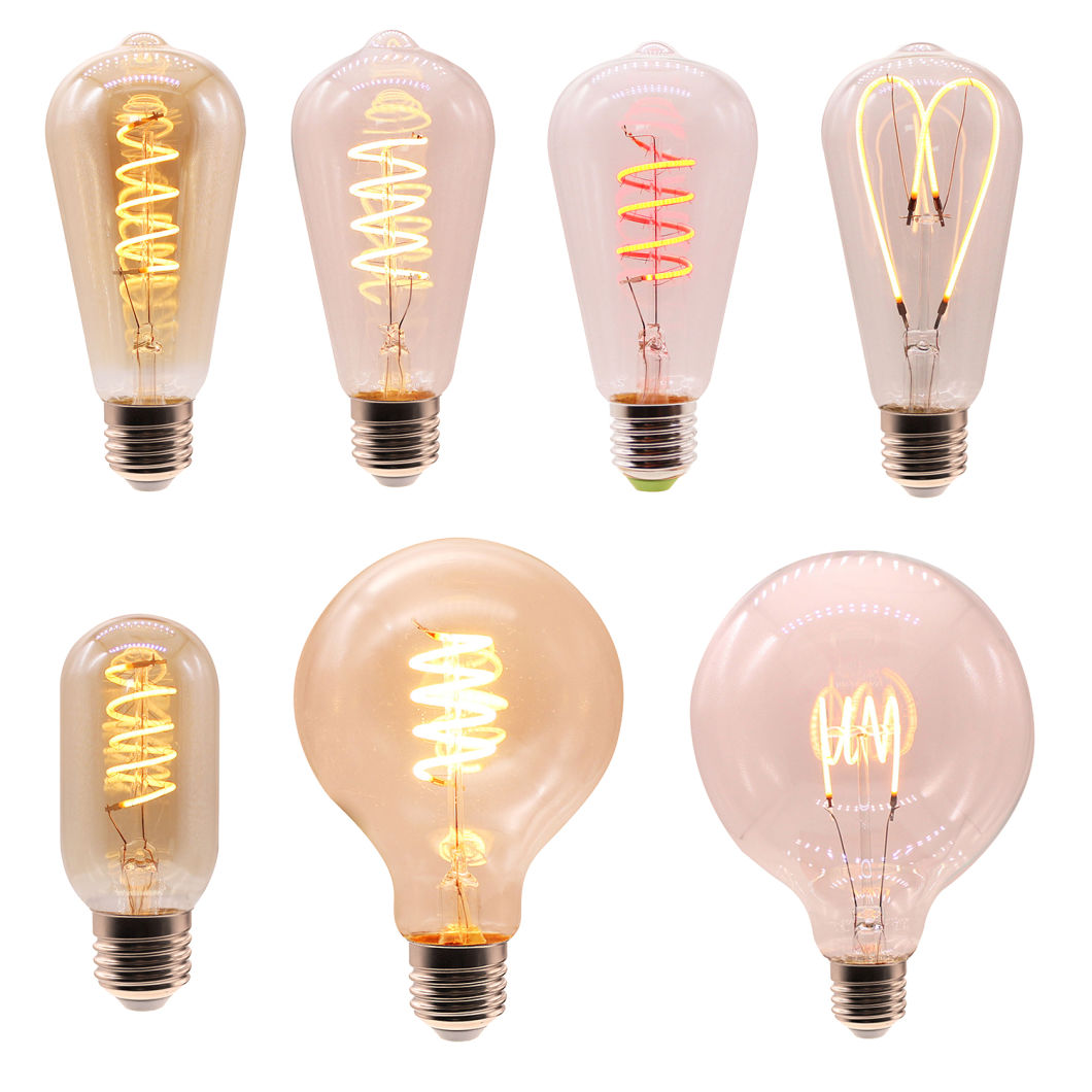 G95 Vintage Dimmable Single Spiral LED Filament Light Bulbs for Floor Lamp