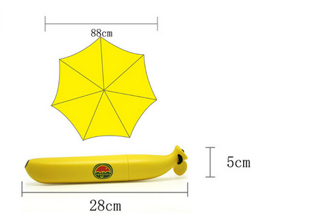Banana 3 Fold Auto Open Advertising Umbrella