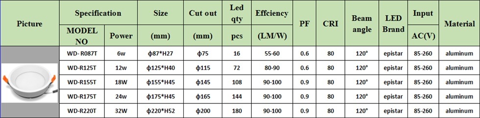 Anti-Glare Design Round Appearance LED Panel Light (WD- R087T)