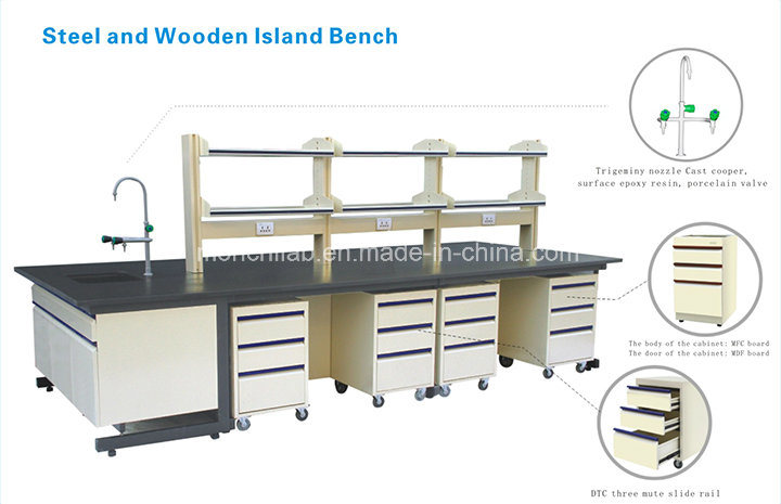 C Frame Steel and Wood Material Physics Lab Bench
