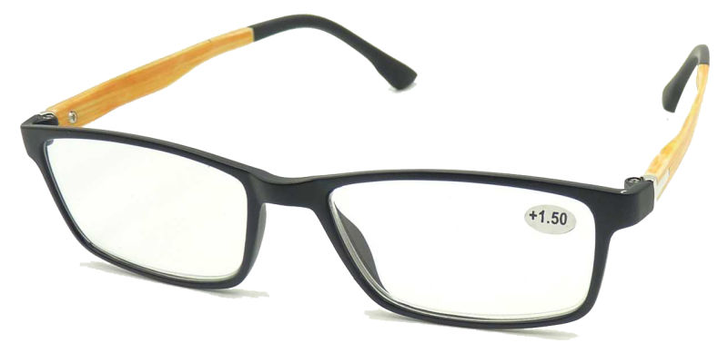 R17032 Square Frame Reading Glasses with Wooden Imitation Pattern Mens Style