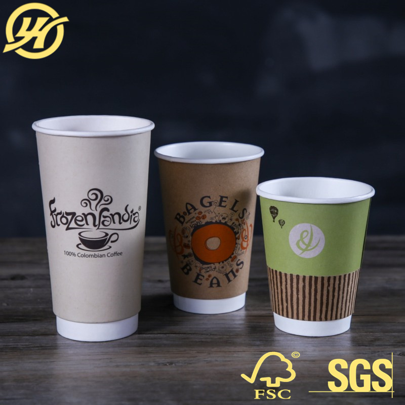 100% Compostable Biodegradable PLA Coffee Paper Cups