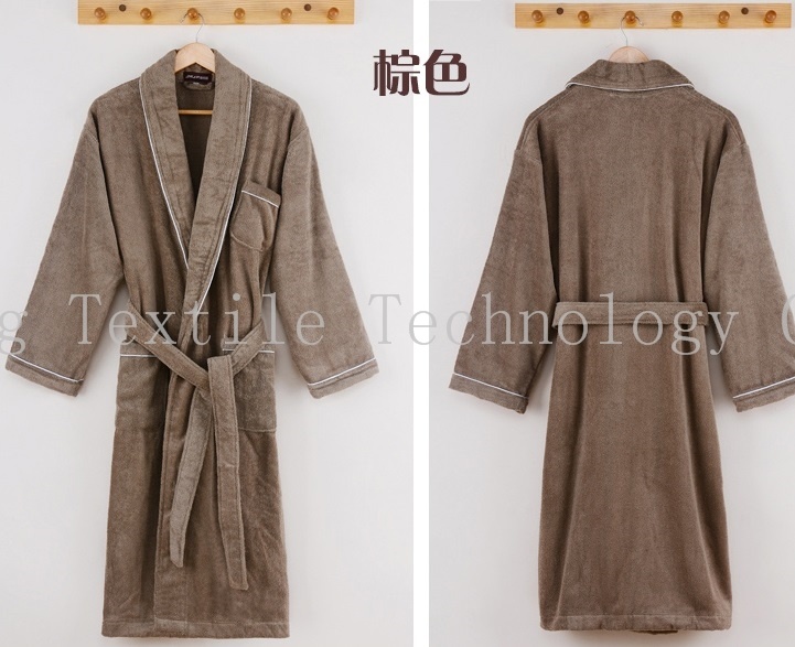 Hotel Sleepwear Cotton Cut Pile Embroidered Terry Hotel Bathrobe