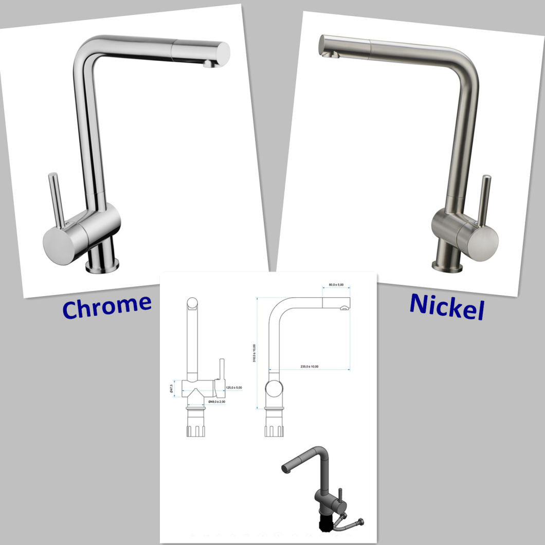 Rotatable Kitchen Faucet with 5 Year Warranty (chrome and nickel)