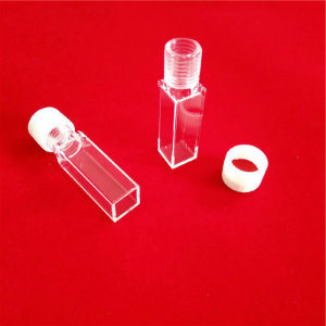 Rectangle Optical Quartz Cell Cuvette with Screw Cap