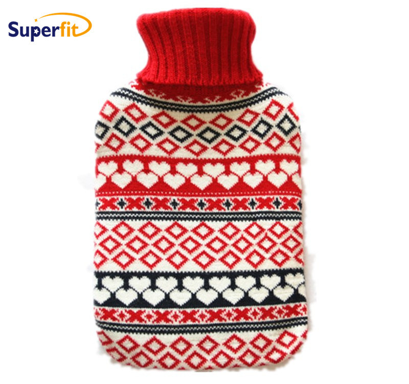 Wholesale Cotton Knit Rubber Hot Water Bottle Bag Cover