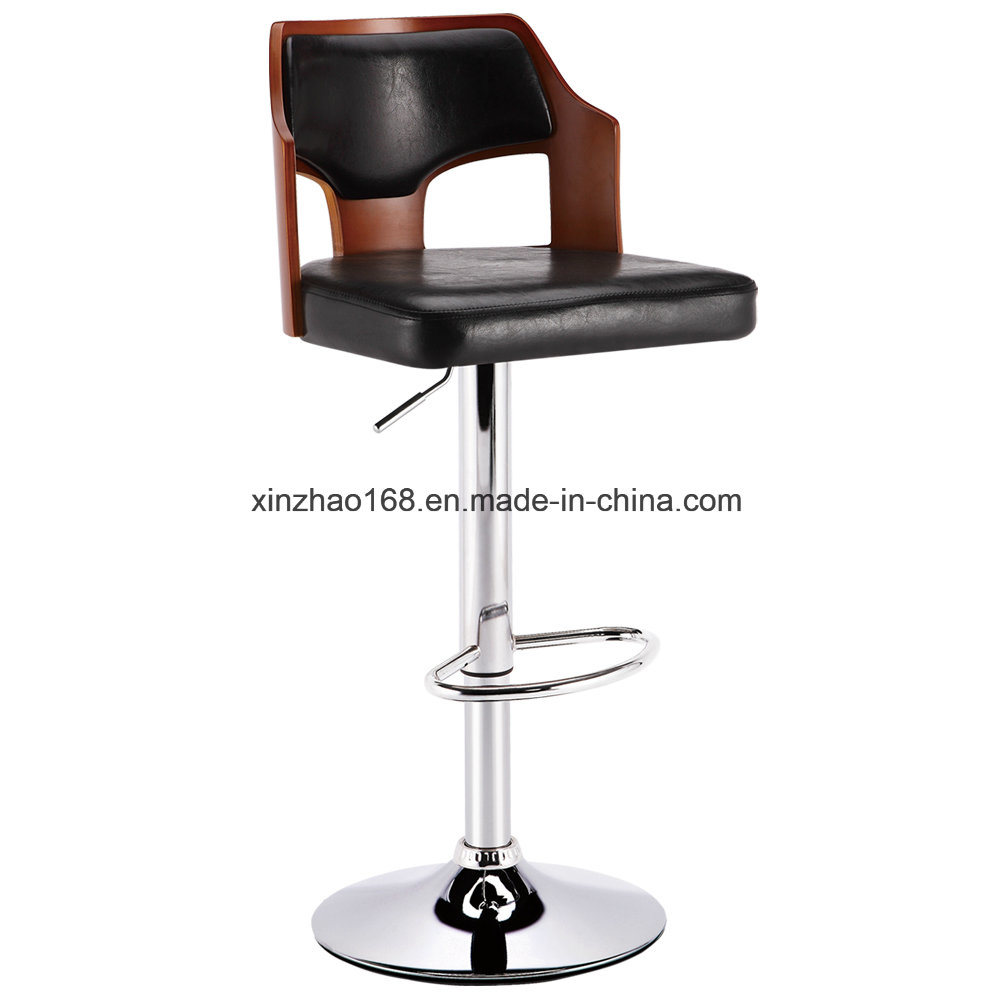 Wholesale Customized Plastic Bar Stools Chair with Wood Leg