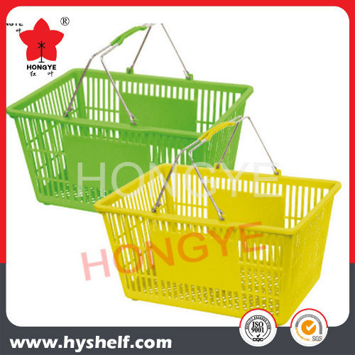Customized Logo Plastic Supermarket Shopping Basket