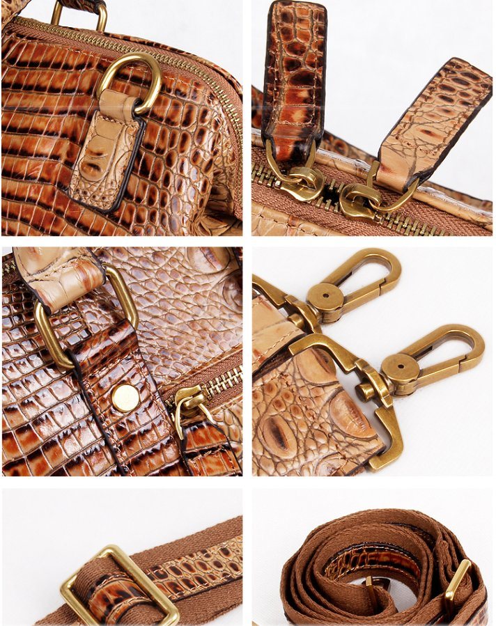 Luxury Customized Design Croc Print Leather Weekend Bag for Travelling