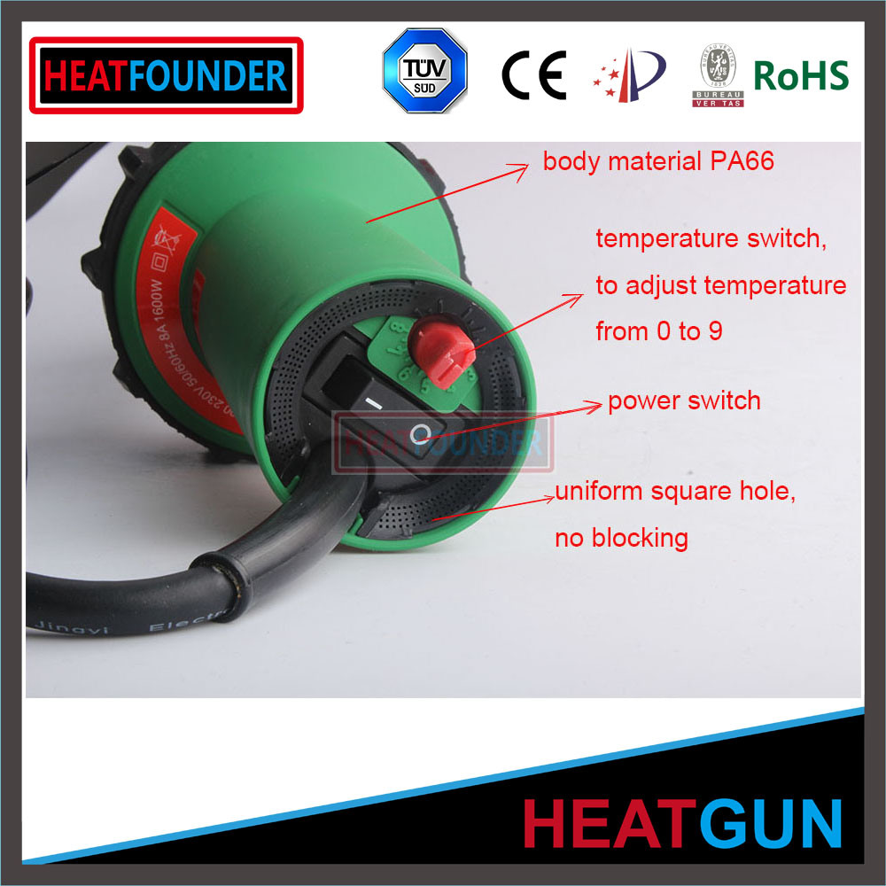 1600W Green Hot Air Welding Machine with Temperature Switch