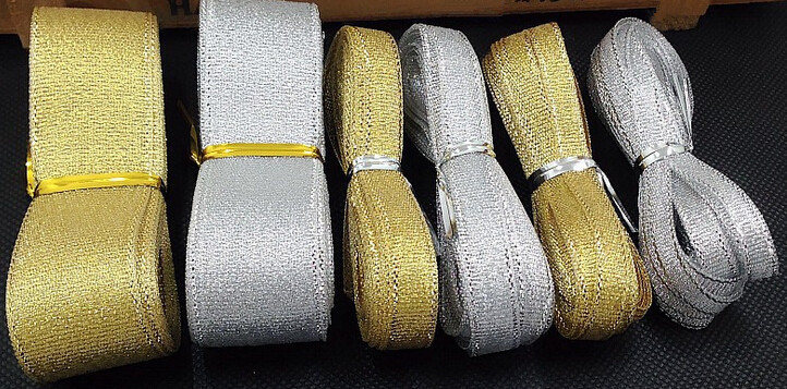 Golden Silver Gift Packaging Ribbon