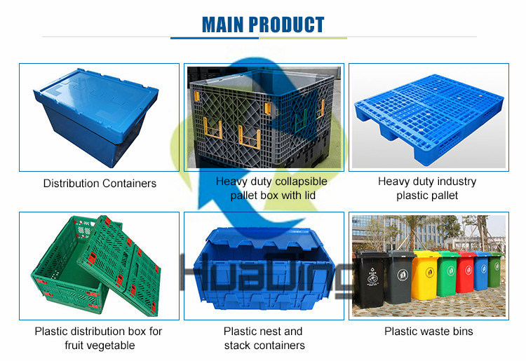 525X355X270mm Collapsible Food Grade Storage Used Plastic Crates