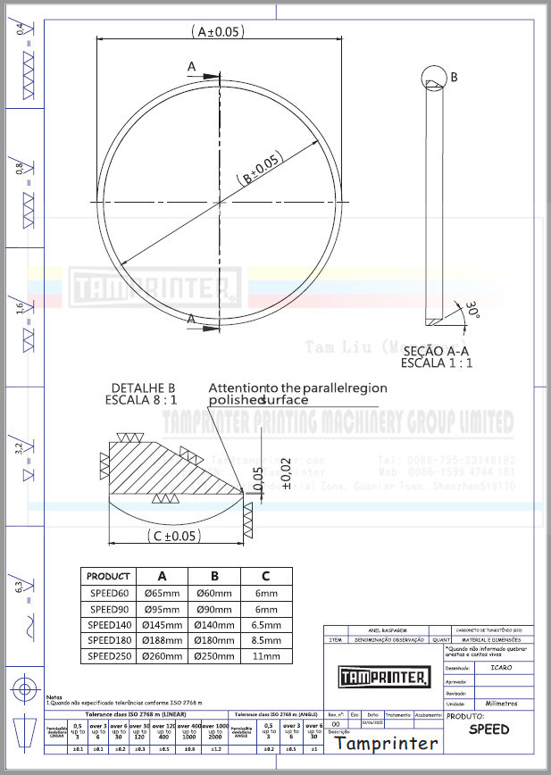 Ceramic Scraping Blade for Pad Printing Machinery