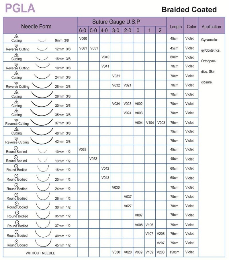 Disposable Sterile Polyglycolic Acid Absorbable Medical Suture