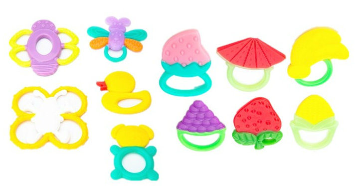 Eco-Friendly Baby Rattle Toys with Food Grade Silicone Baby Teethers