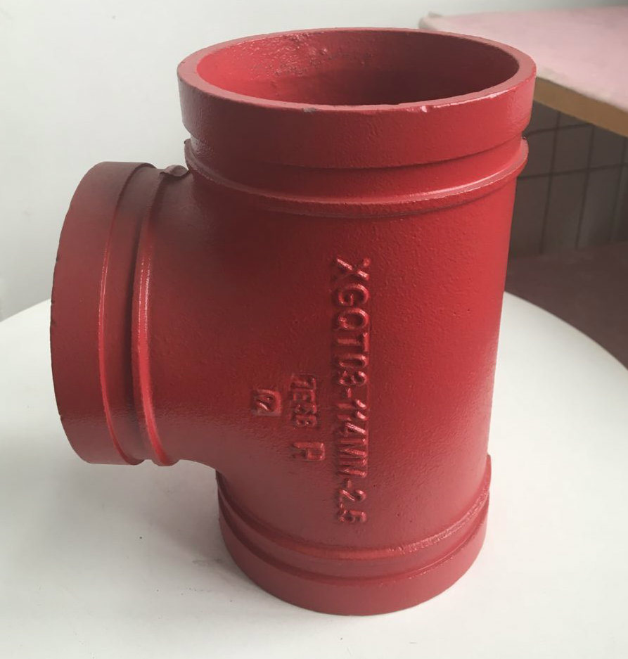 FM UL Roll Iron Ductile Grooved Epoxy /Painted/Galvanized Equal Tee/Pipe Fittings for Fire Safety