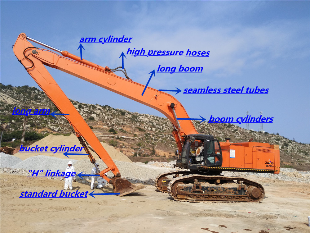 Heavy-Duty 27meters Long Reach Boom and Stick for Ex1200 Excavator