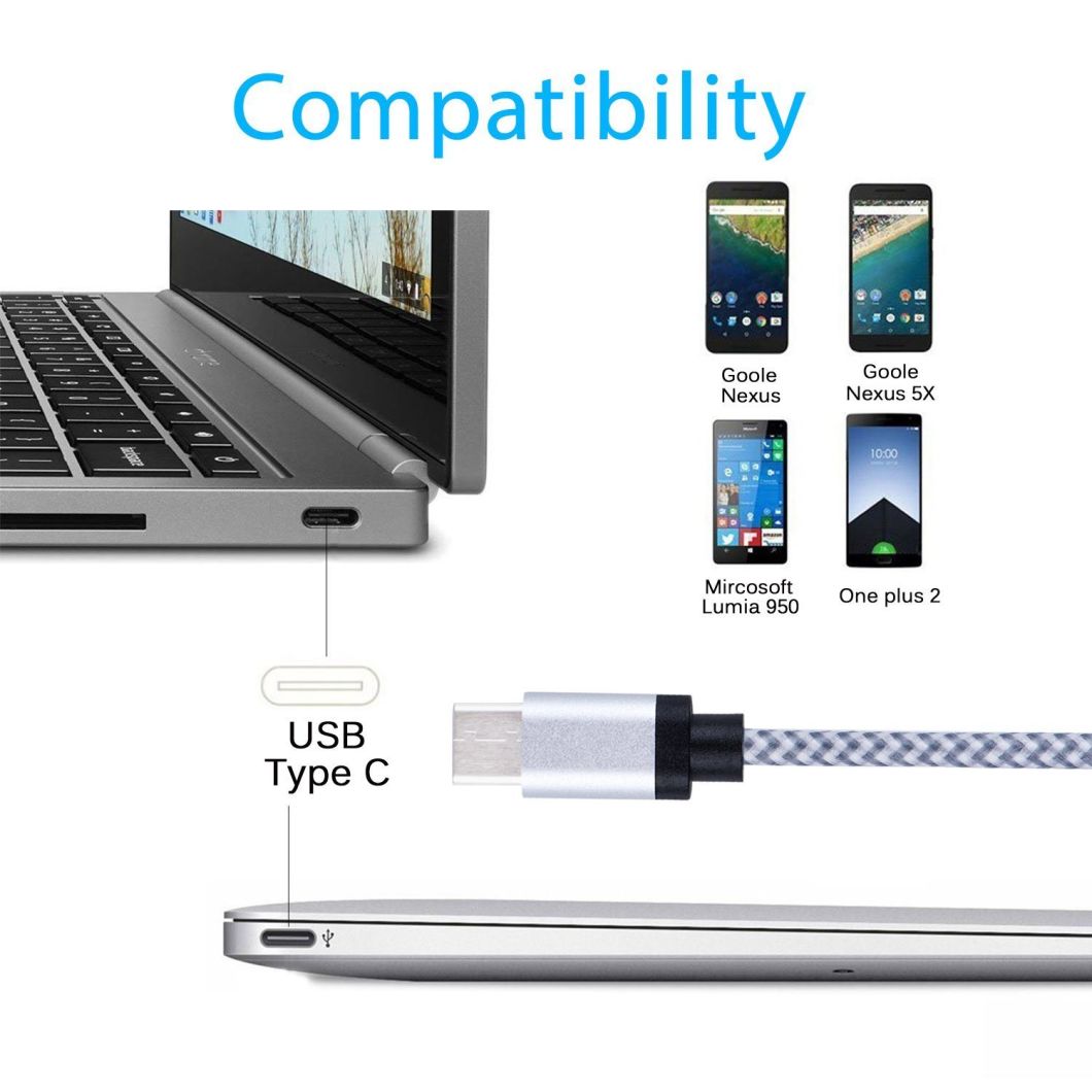 USB 3.1 Extra Long Nylon Braided Type C Cable