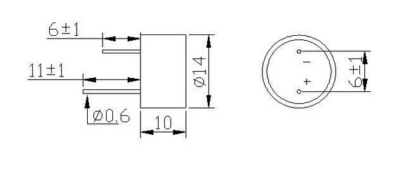 Aluminum 90dB 14mm Waterproof Ultrasonic Sensor with Pin RoHS