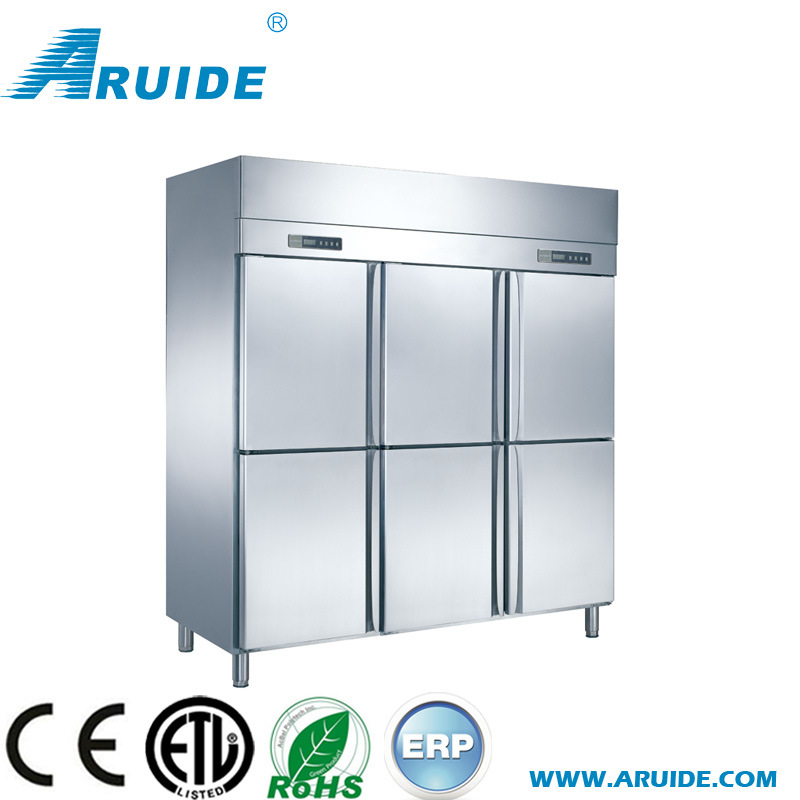 Commercial Upright Six Door Refrigerator Freezer Double Temperature Zone (ZD1.6L6FB)