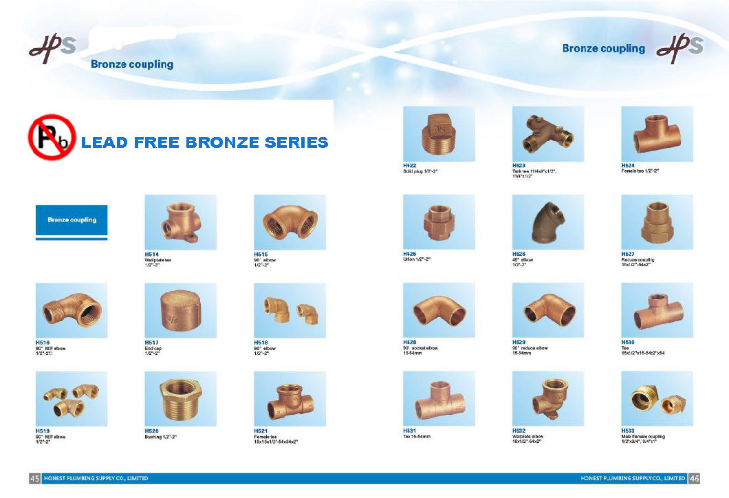 NSF Material Casting Lead Free Bronze Fitting Coupling Manufacturer