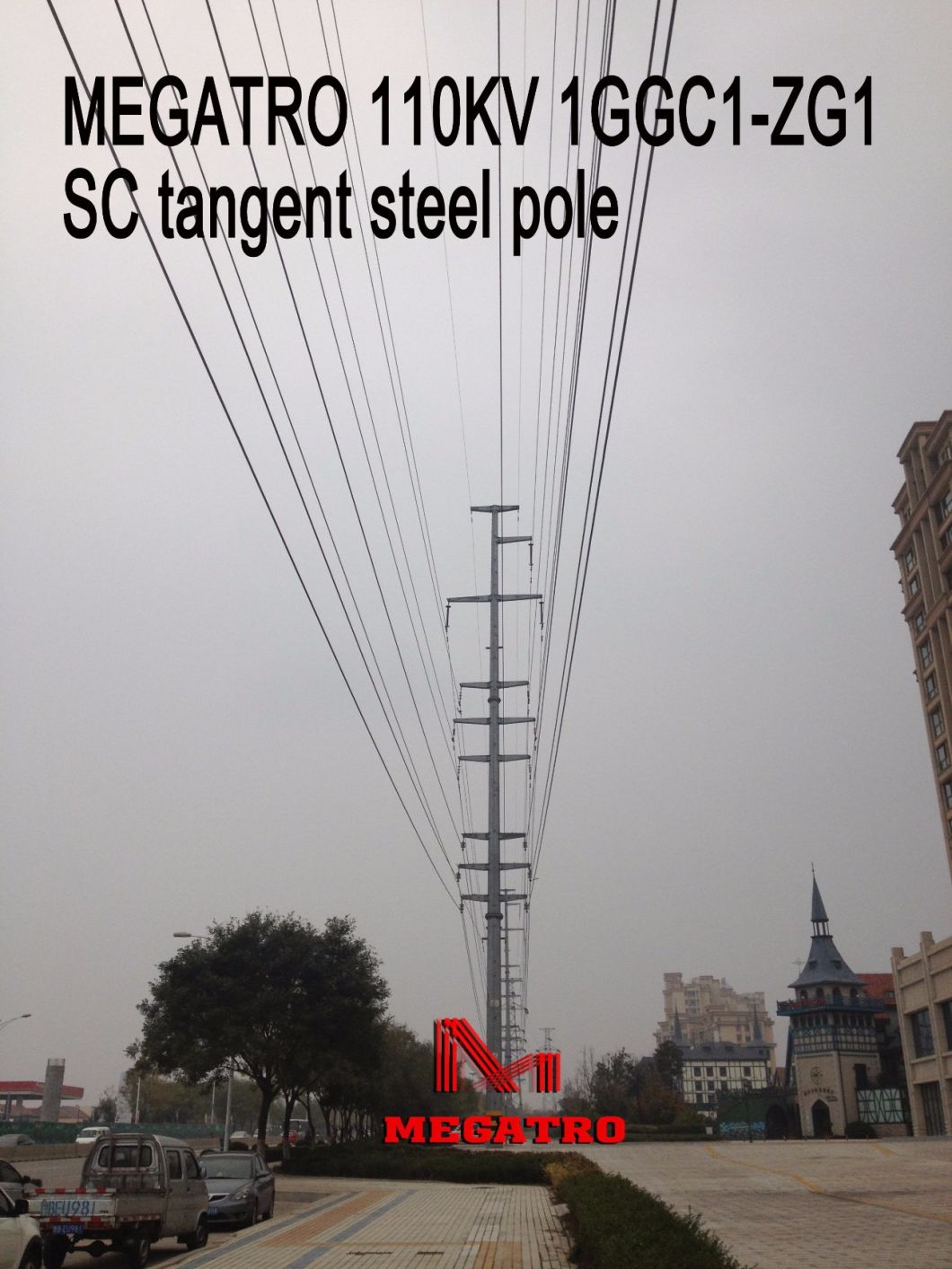 Megatro 110kv 1ggc1-Zg1 Sc Tangent Steel Pole