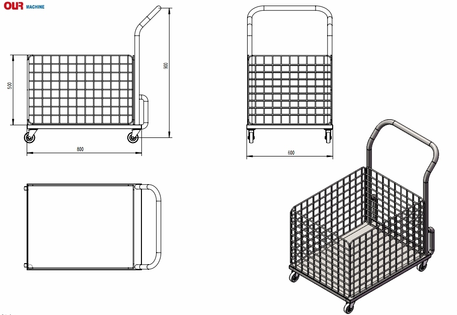 China Manufacturer Customized 600kg Stainless Steel Platform Hand Truck with Guardrail