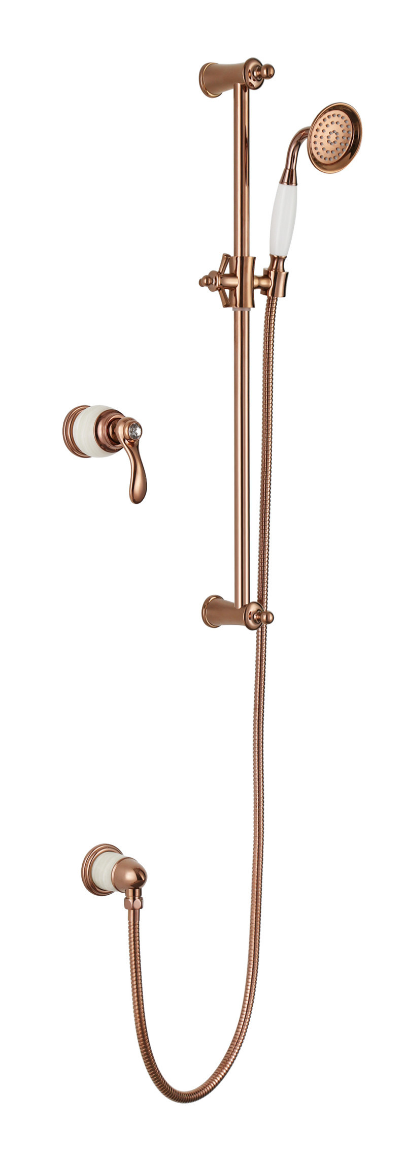 Wall Mounted Antique Brass Concealed Shower Set (zf-W70)